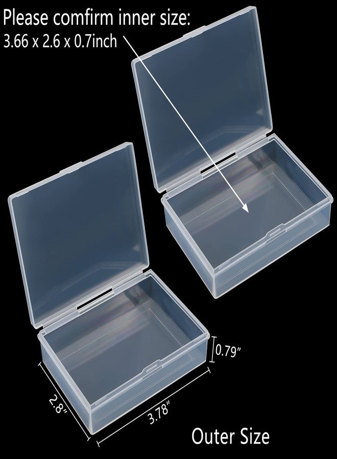 Teqooza Playing Card Case Box, 3.6''x2.6''x0.8'' Deck Plastic Boxes Gaming Card Holder Organizer Empty Snaps Closed Clear Plastic Sort Storage Box, Pack of 2 - Image 2